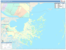 St. Bernard Parish (County), LA Digital Map Color Cast Style